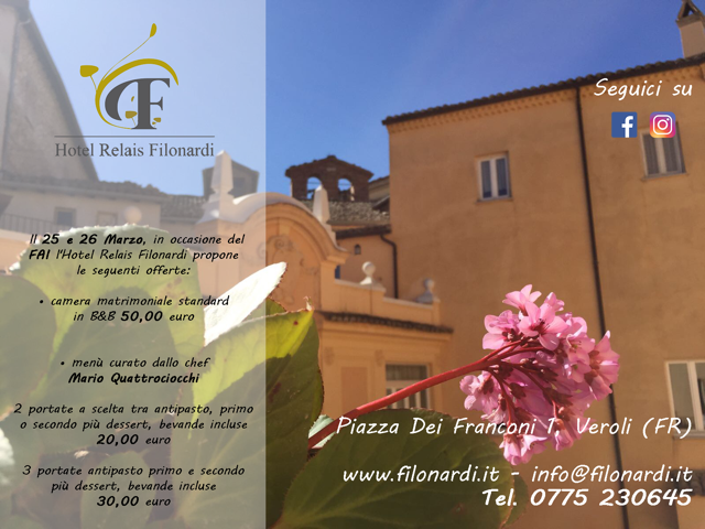 Hotel relays Filonardi - Offerta Giornate Fai di Primavera