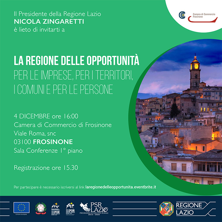 La Regione delle opportunità per le imprese, per i territori,i Comuni e per le persone