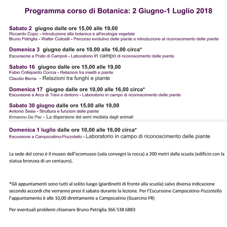 Corso al Riconoscimento di Piante Offcinali