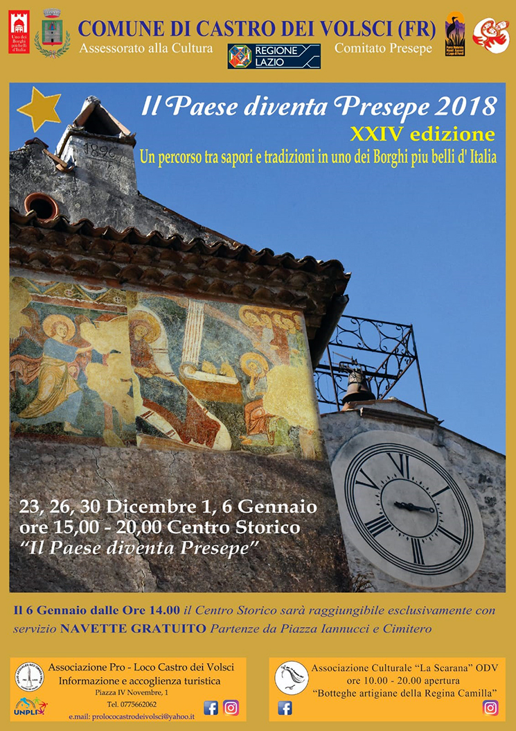 Il Paese diventa Presepe Castro dei Volsci 2018 - 2019