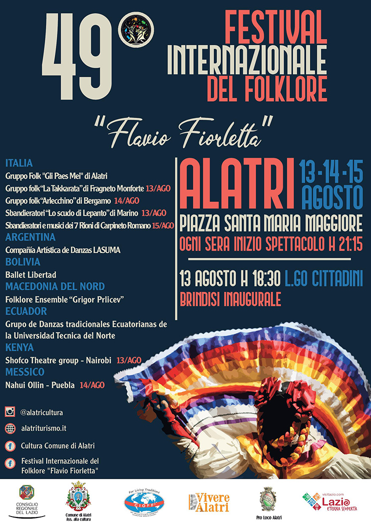 49° Festival Internazionale del Folklore: Alatri dal 13 al 15 Agosto 2019