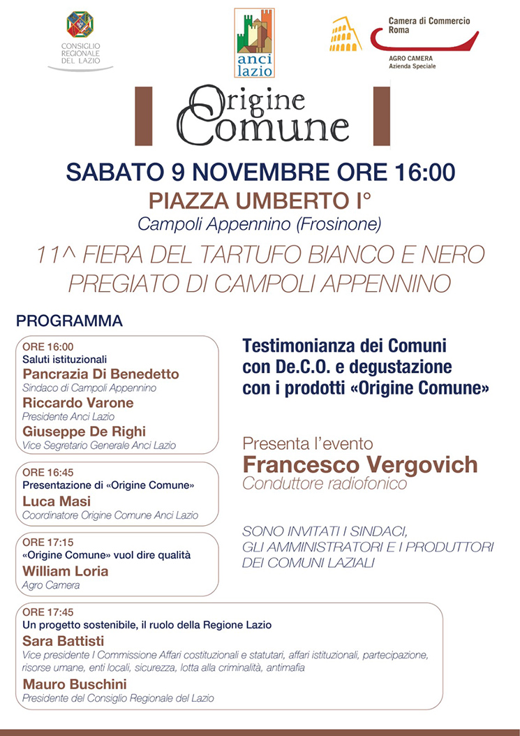 Fiera del Tartufo di Campoli Appennino - Programma 2019