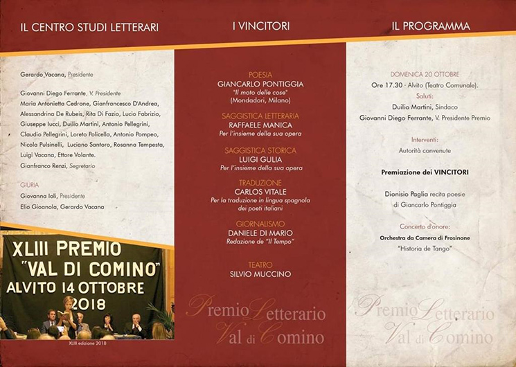 Premio Letterario "Val di Comino" 2019