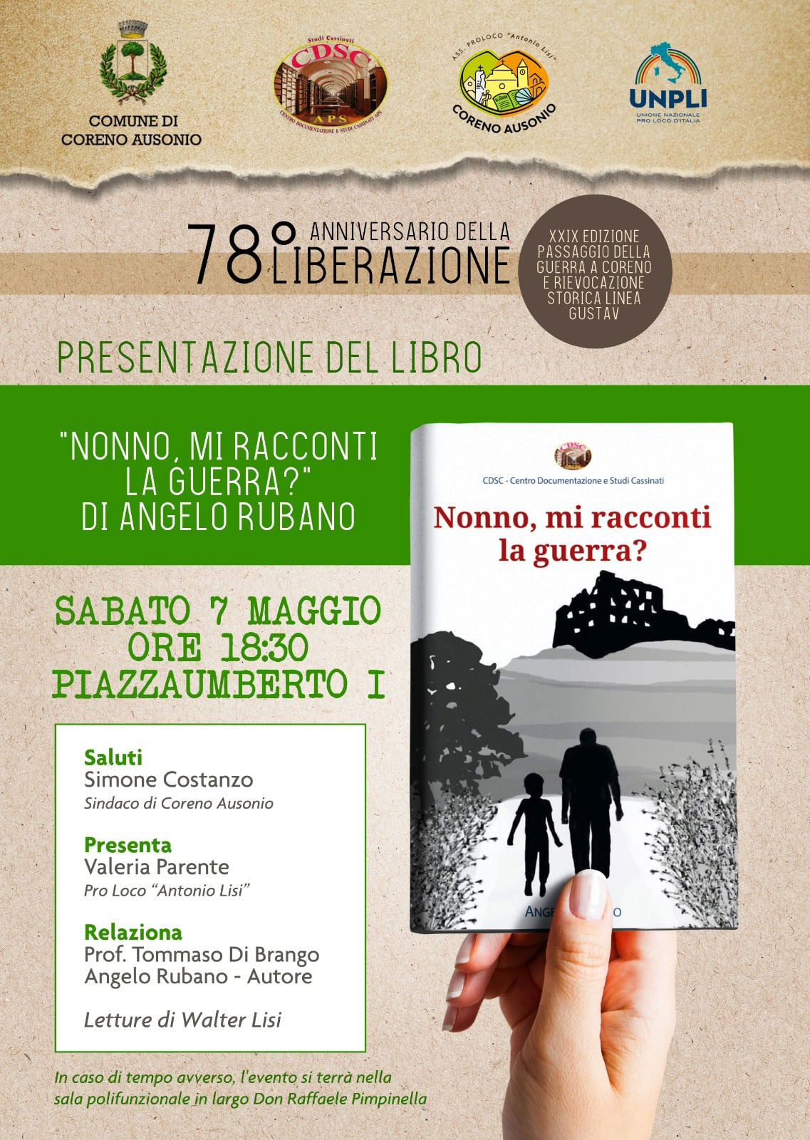 Presentazione libro Nonno mi racconti la Guerra ?