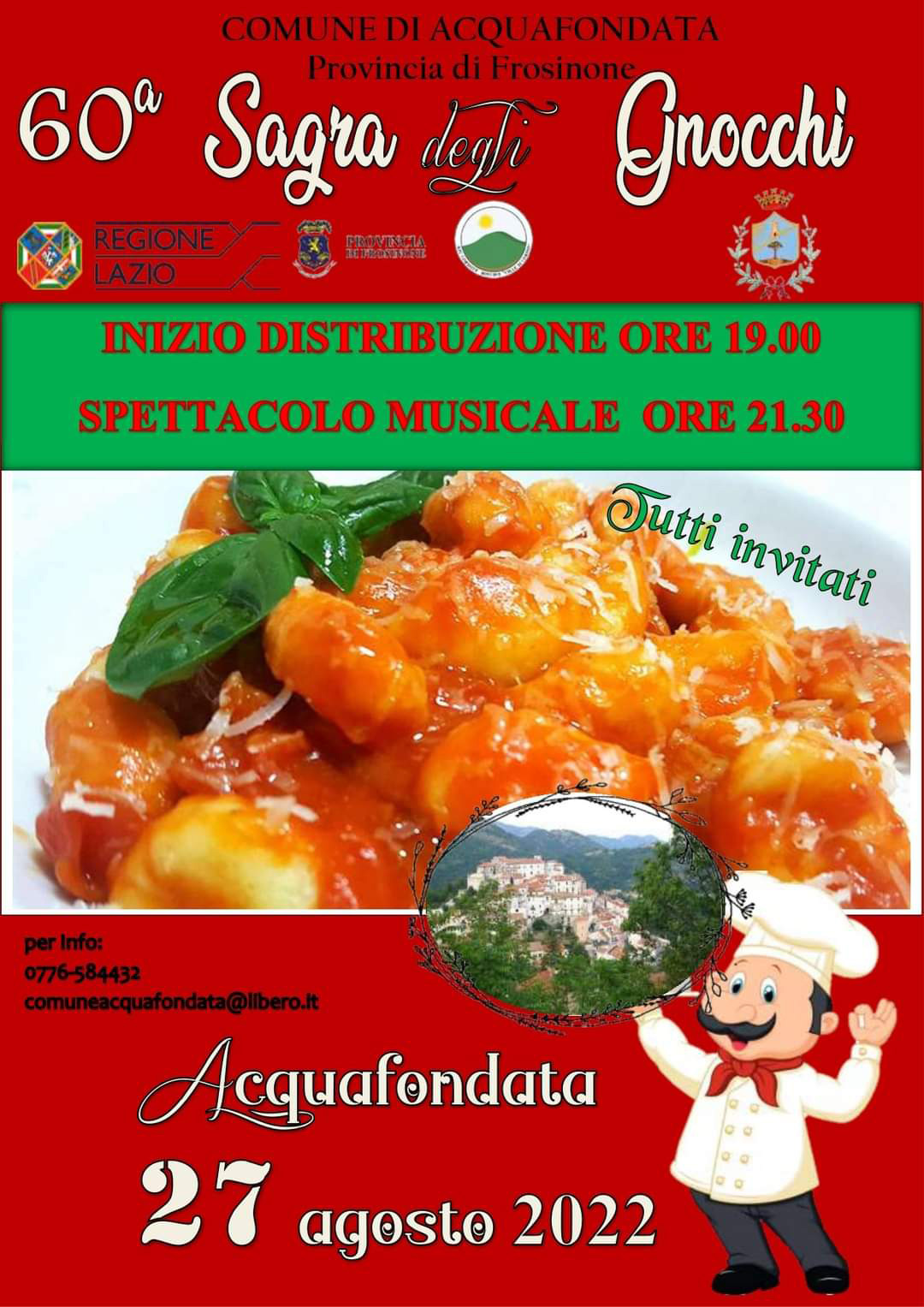 Sagra degli Gnocchi: Acquafondata 27 Agosto 2022