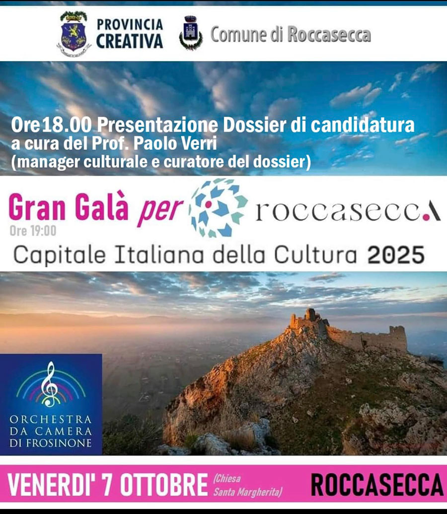 Galà per Roccasecca Capitale Italiana della Cultura 2025