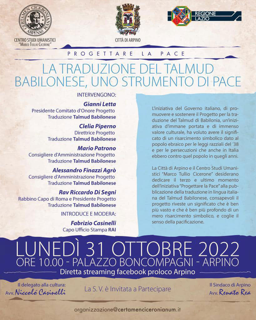 La Traduzione del Talmud Babilonese uno Strumento di Pace