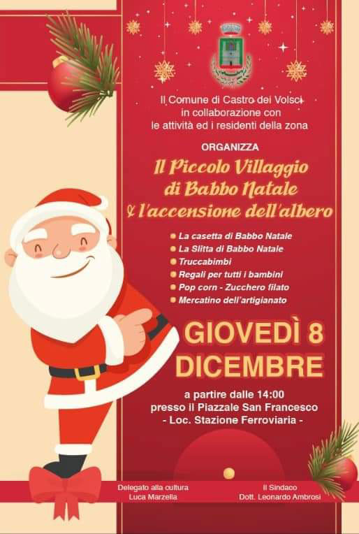 Il Piccolo Villaggio di Babbo Natale e l'accensione dell'Albero
