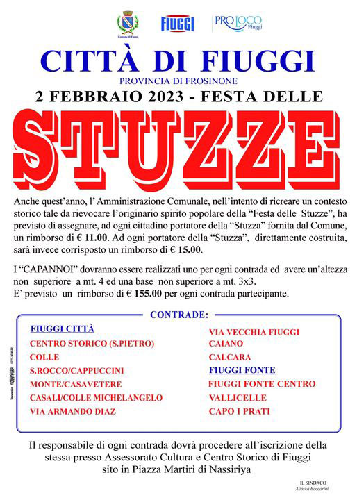 Festa della Stuzze 2023 Fiuggi