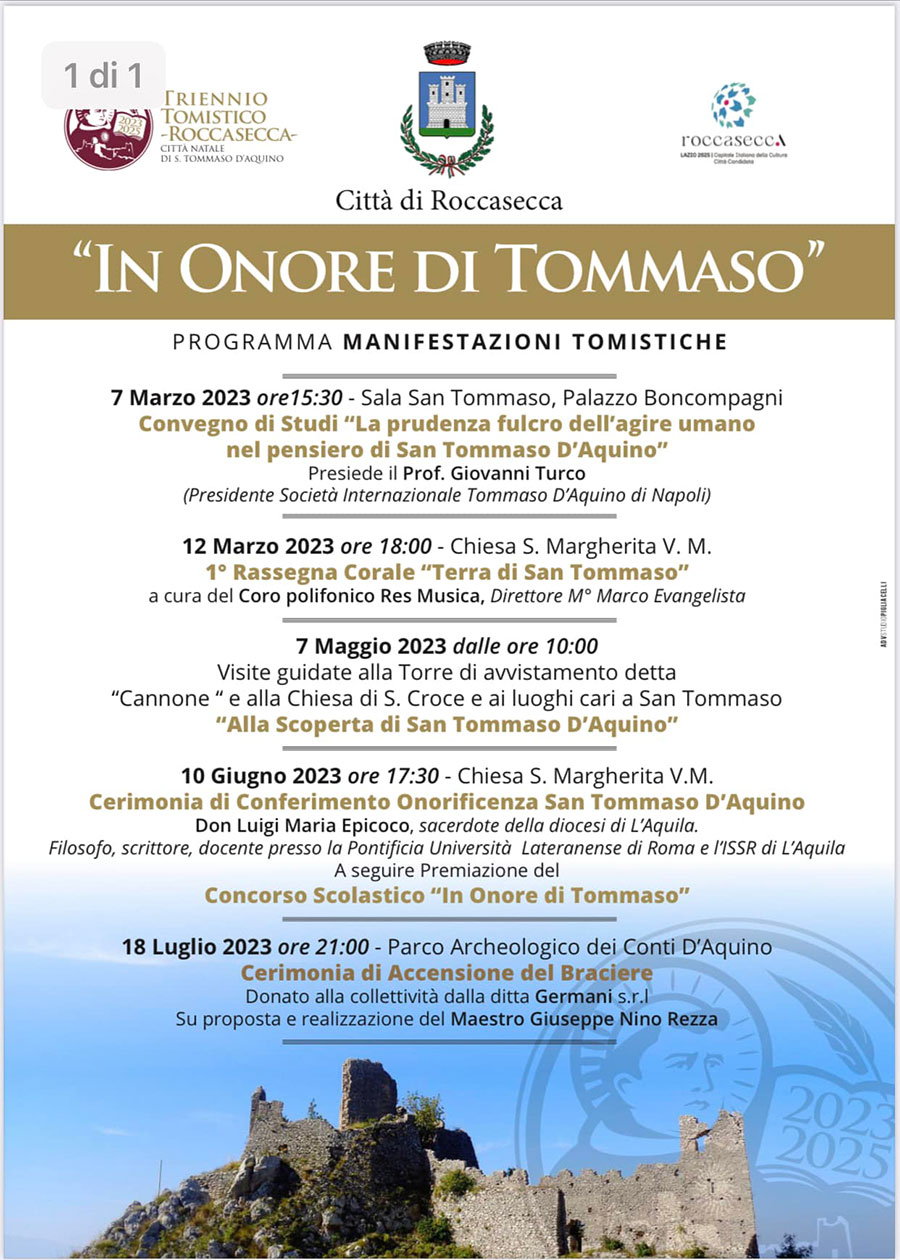 Triennio Tomistico - In Onore di Tommaso