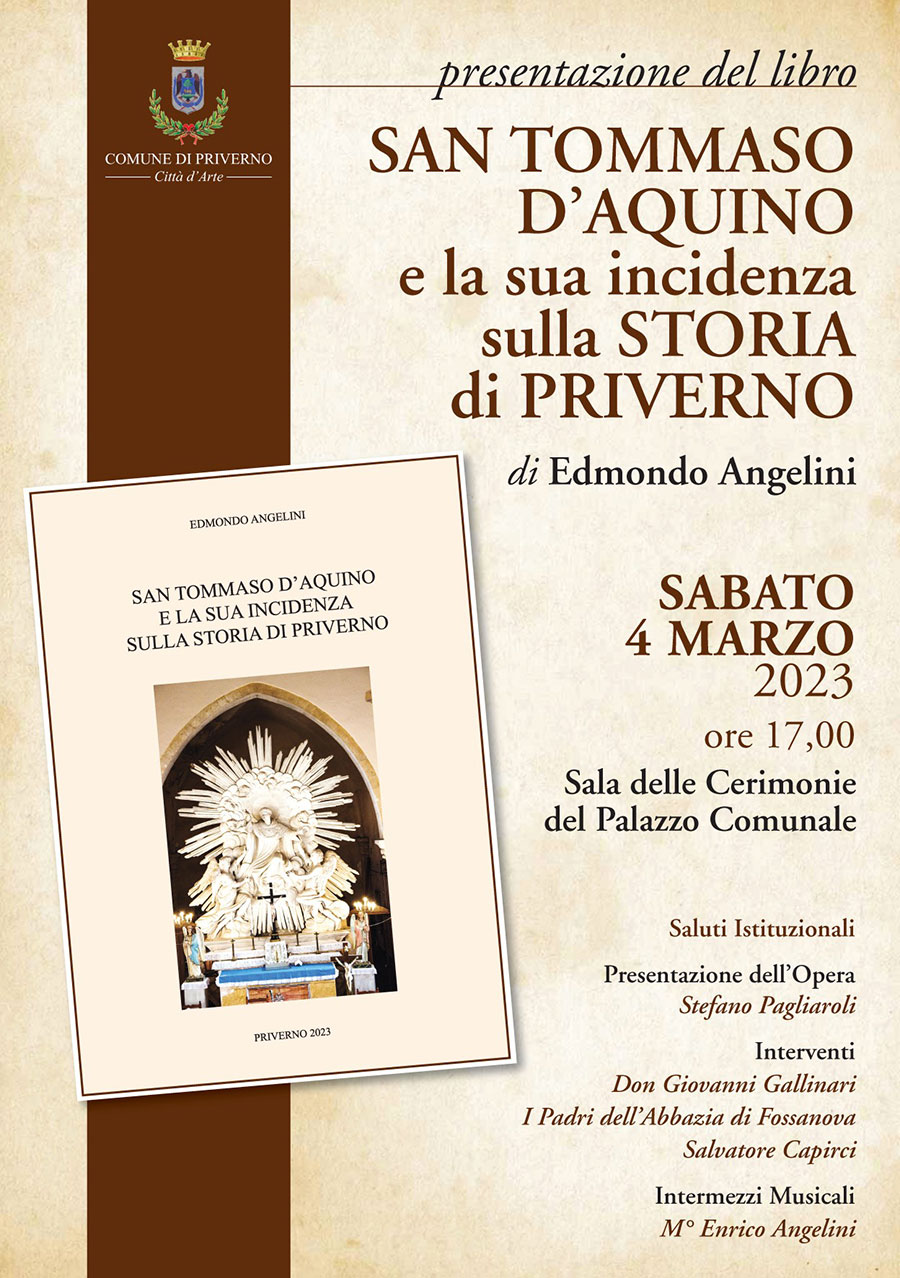 Presentazione libro su San Tommaso d'Aquino