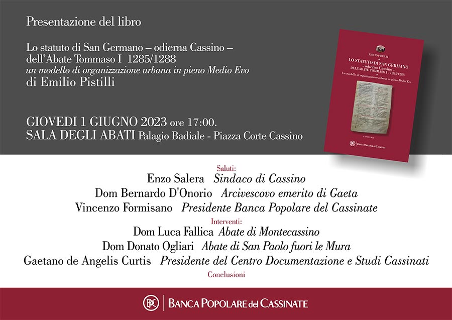 Presentazione libro ''Lo Statuto di San Germano''