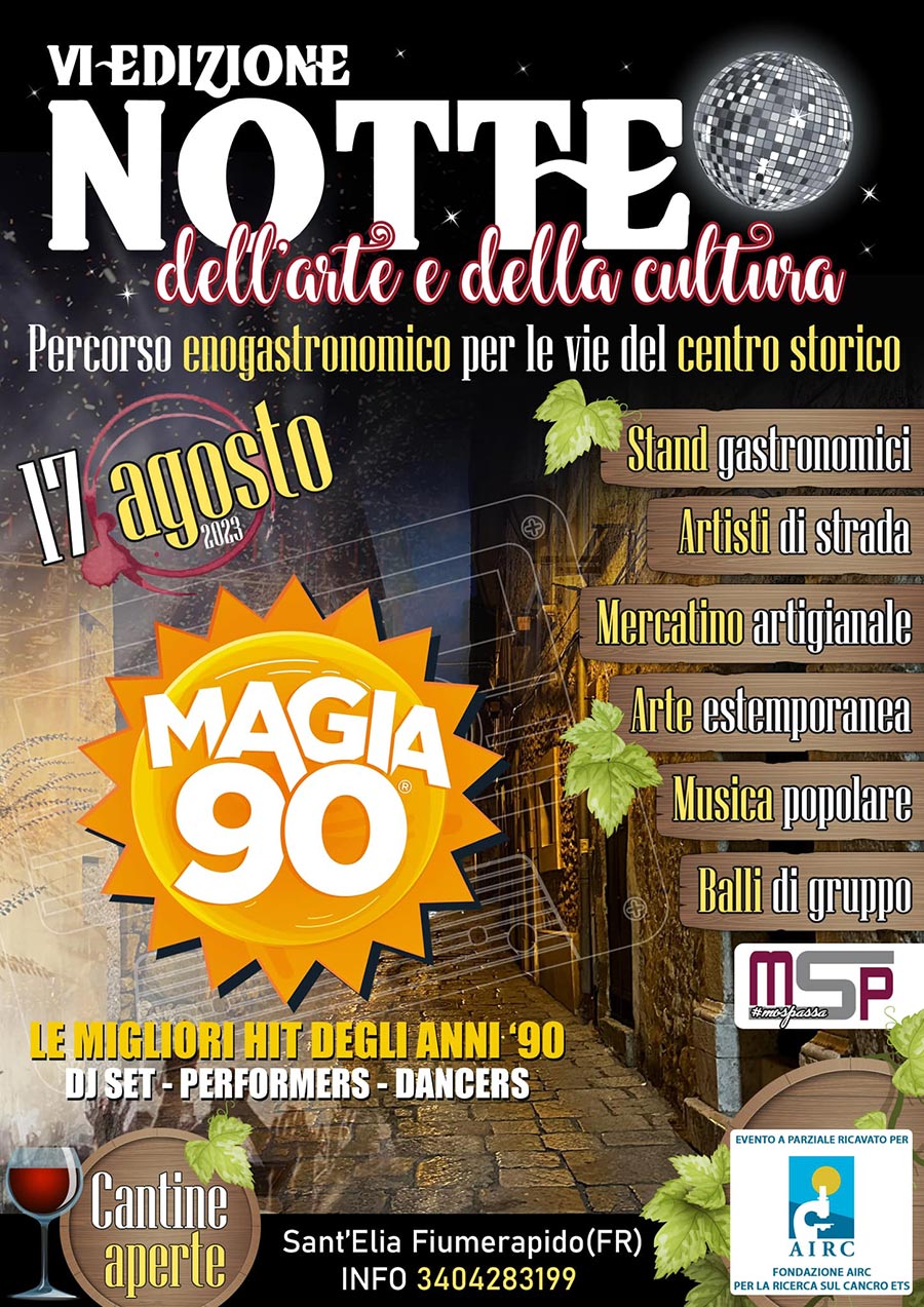 Notte dell'Arte e della Cultura 2023 - Sant'Elia Fiumerapido