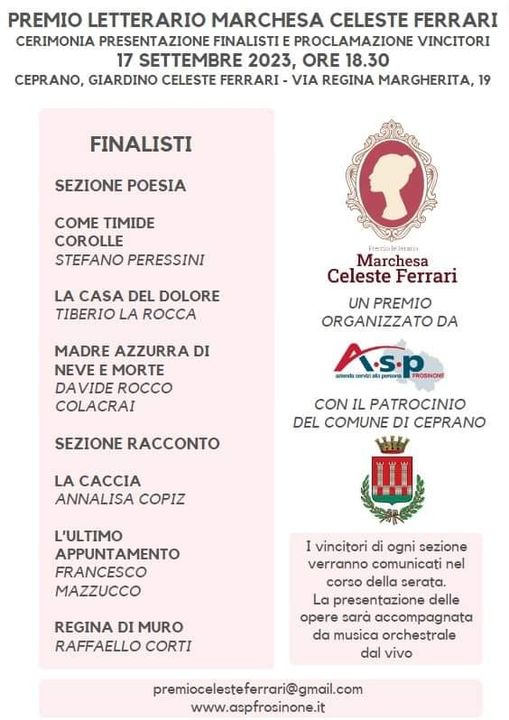 Premio Letterario Marchesa Celeste Ferrari