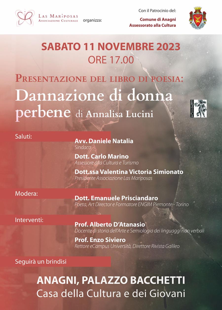 Presentazione libro ''Dannazione di Donna'' Anagni 2023