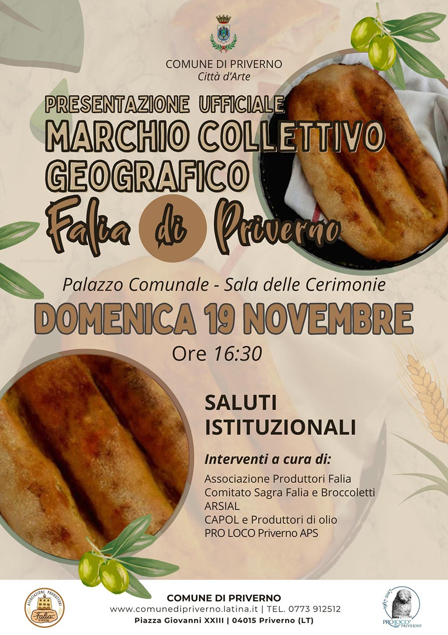 Presentazione Marchio Geografico Falia di Priverno