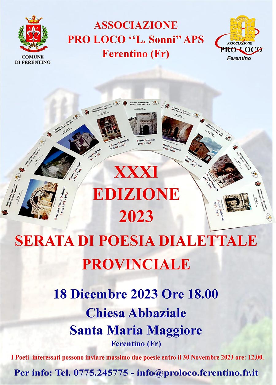 Serata di Poesia Dialettale Provinciale Ferentino 2023