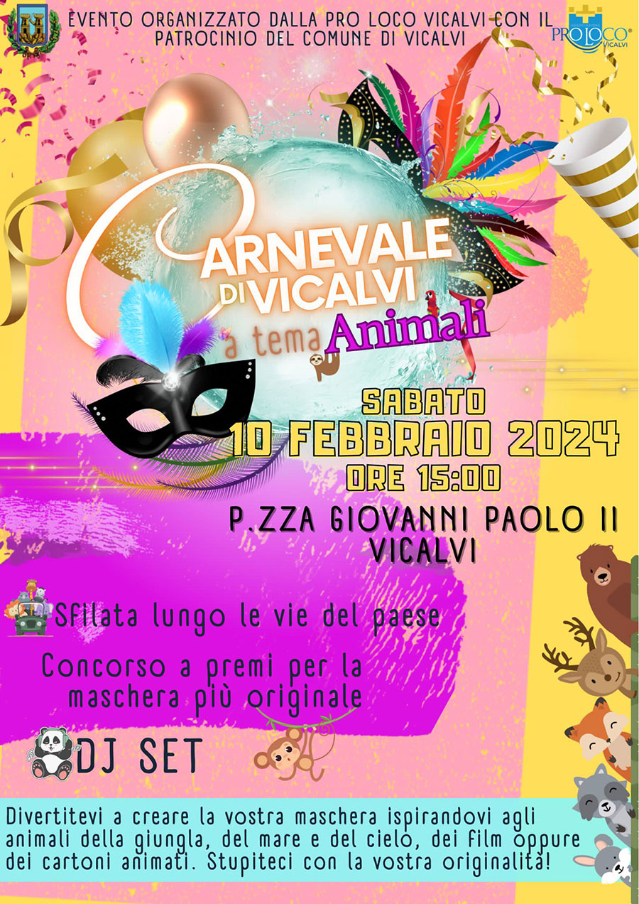 Carnevale di Vicalvi a tema Animali
