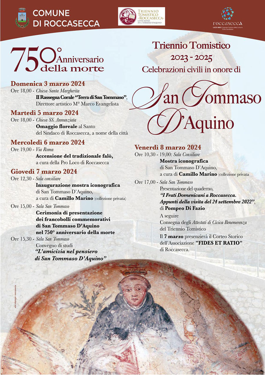 750° Anniversario della morte di San Tommaso d’Aquino