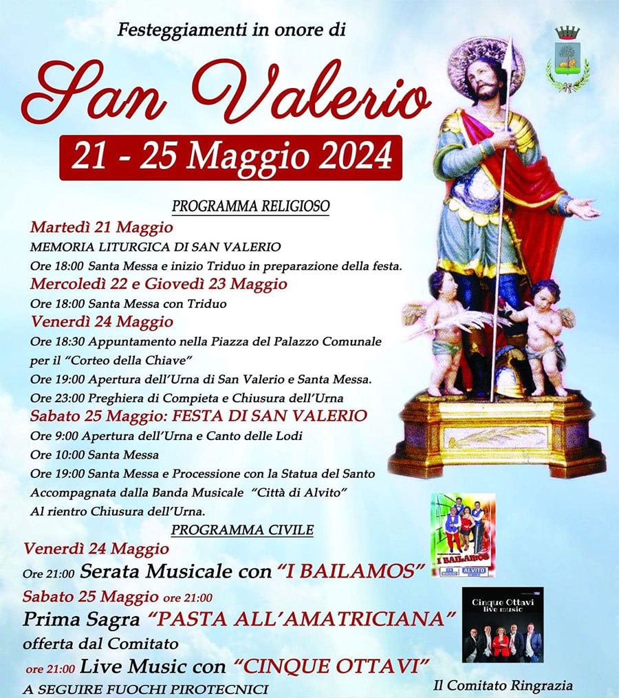 Festeggiamenti in onore di San Valerio Martire
